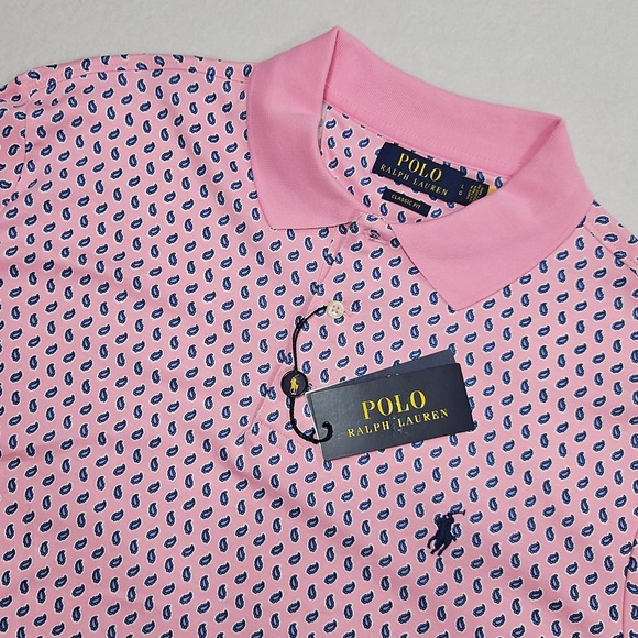 Polo Ralph Lauren Other - Polo Ralph Lauren Classic Fit Pink Paisley Short Sleeve Polo Shirt Men L Stretch